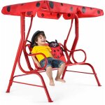 Goplus balancelle de jardin pour enfant exterieure charge 80 kg avec 2 places et auvent anti - uv deux ...