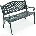 Banc de jardin d'exterieur, jardin, banc exterieur, balcon, place pour 2 personnes, cadre en aluminium, ...