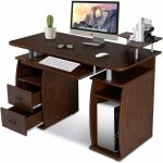 Bureau informatique table de l'ordinateur avec tablette imprimante, table d'ordinateur avec de nombreux ...