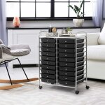 Goplus chariot de rangement en metal avec 20 tiroirs, tour de rangement desserte a roulettes avec 4 roulettes ... Goplus chariot de rangement en metal avec 20 tiroirs, tour de rangement desserte a roulettes avec 4 roulettes ...