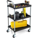 Goplus chariot servante outils, chariot de service porte outils � 3 �tag�res avec trous de suspension ...