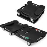 Goplus chariot de visite pliable charge 150 kg avec 6 roulettes pivotantes, chariot mecanicien 108 cm ...