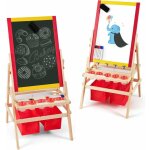 Goplus - chevalet multifonctionnel avec double face, tableau noir et blanc magnetique en bois avec bote ...