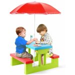 Goplus ensemble de jardin pour enfant, ensemble table de pique - nique et banc avec parasol d? activite ...
