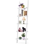 Goplus - etagere de rangement, etagere fleur, etagere escalier en bois, bibliotheque a 5 niveaux, meuble ...