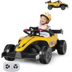 Goplus - kart � p�dale f1 enfant 3 - 7 ans avec t�l�commande, v�hicule �lectrique avec roues anti - chocs, ...