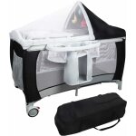 Goplus lit bebe parapluie avec matelas epaisseur 2cm, moutiquaire, 3 jouets, et sac - pliable - convient ...
