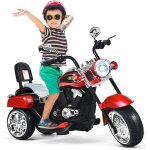 Goplus - moto electrique pour enfants, vehicule electrique 6 v a 3 roues avec vitesse 2, 5 - 3km / h, ...