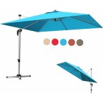 Parasol de jardin ext�rieur 3x3m, parasol d�port�, inclinable � 5 angles, rotatif � 360�, pied en croix, ...