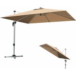 Parasol de jardin extérieur 3x3m, parasol déporté, inclinable à 5 angles, rotatif à 360°, pied en croix, ... Parasol de jardin extérieur 3x3m, parasol déporté, inclinable à 5 angles, rotatif à 360°, pied en croix, ...