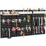 Porte outils mural en mtal  trous carrs, 3 panneaux perfors muraux avec 25 crochets, support pour ...