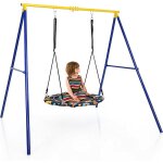 Portique de balancoire robuste en forme de a, cadre support de nid d'oiseaux avec 3 crochets, pour la ...