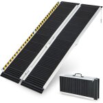 Goplus ? rampe de chargement en aluminium 152x74x8cm ? charge 272 kg ? surface antid�rapante ? autocollants ...