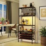 Goplus range bouteille 75x33x165 cm avec multiprise usb - c / a, casier � bouteilles industriel 24 cases ...