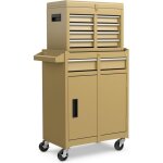 Goplus servante d?atelier avec coffre amovible, 28 x 59 x 102cm, caisse � outils roulant avec 5 tiroir ...