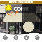 Store banne retractable, auvent d'abri manuel en aluminium et tissu resistant aux uv et a l'eau avec ...