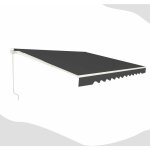 Store banne retractable, auvent d'abri manuel en aluminium et tissu resistant aux uv et a l'eau avec ...