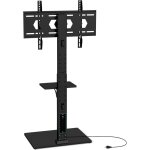 Goplus support de sol tv avec blocs multiprises r�glable en hauteur 108 - 132 cm avec �tag�re pour t�l�viseurs ...