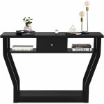 Table console en mdf anti - bascule avec tiroir et 3 etageres, console avec base stable et durable, ideal ... Table console en mdf anti - bascule avec tiroir et 3 etageres, console avec base stable et durable, ideal ...
