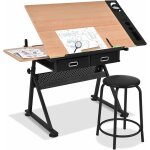 Goplus - table a dessin inclinable avec tabouret, station de dessin hauteur reglable 65 - 90, 5 cm, plateau ... Goplus - table a dessin inclinable avec tabouret, station de dessin hauteur reglable 65 - 90, 5 cm, plateau ...