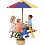 Table de pique - nique coloree, table de jardin en bois pour enfants avec parasol en 3 couleurs h140 ... Table de pique - nique coloree, table de jardin en bois pour enfants avec parasol en 3 couleurs h140 ...
