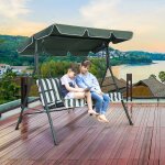 Toit pour balancelle toit pour balancoire impermeable avec largeur de bord 12cm vert 196 x 109cm - goplus ...