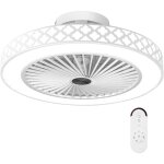Goplus ventilateur plafond avec �clairage 48 cm, plafonnier led dimmable avec temp�rature de couleur ...