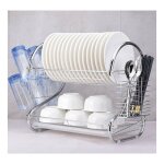 Gouttoir  assiettes en acier inoxydable 2 tages, panier gouttoir d'vier , porte - couverts bac de ...