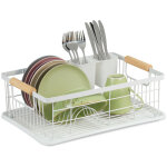 Gouttoir, panier  couverts et bac de schage, support  vaisselle de cuisine, plastique, mtal, blanc ...