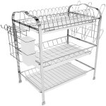 Gouttoir à vaisselle rack 3 niveaux cuisine couverts tasse assiettes support évier égouttoir plateau ... Gouttoir à vaisselle rack 3 niveaux cuisine couverts tasse assiettes support évier égouttoir plateau ...