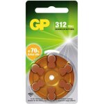Gp batteries - gp pile pour appareil auditif za 312 1. 4 v 6 pc(s) zinc - air pr41 q595623