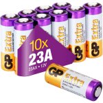 Gp - piles 23a lot de 10 - batteries a23 v23ga alcalines 12v extra