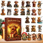 Grand calendrier de l'avent en forme de vache - figurines mignonnes 3d - 24