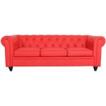 Grand canap� 3 places chesterfield rouge