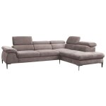 Pascal morabito - grand canapé d'angle droit convertible en velours taupe sepina de Pascal morabito - grand canapé d'angle droit convertible en velours taupe sepina de