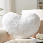 Grand coussin en forme de c?ur, 35, 5 x 43 cm, en fausse fourrure de lapin, d�coration de chambre, int�rieur ...