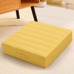 Grand coussin de sol carr� jaune, mousse �paisse, housse lavable, id�al pour m�ditation et yoga, 45 cm ...