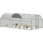 Grand enclos poulailler 15, 96 ? parc grillag� toit anti - uv porte verouillable 2, 8 x 5, 7 x 1, 97 ...