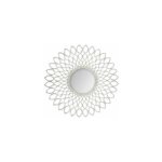 Grand miroir en forme de fleur - d 90, 5 cm - argent� - livraison gratuite