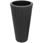 Grand pot en rotin synthétique 23 litres couleur anthracite 30 x 55 cm - anthracite Grand pot en rotin synthétique 23 litres couleur anthracite 30 x 55 cm - anthracite