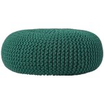 Homescapes grand pouf rond tress� en tricot - vert anglais