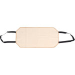 Grand sac � b�ches en toile beige, r�sistant � l'usure, pour chemin�e d'int�rieur.