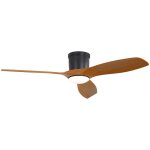 Grand ventilateur de plafond 132cm (52 ) avec led dimmable 18w, 3 pales abs aspect noyer, moteur r�versible ...