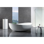 Grande baignoire lot moderne en acrylique pour salle de bain, isolation thermique - blanc - 180x110x62cm ...