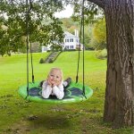 Grande balanoire ronde pour enfant, balanoire nid d'oiseau diamtre 100 cm  suspendre ajustable pour ...