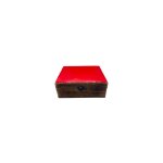 Grande bo�te en bois verni en c�ramique - 20x15x7. 5cm - rouge - vendu par 1
