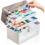 Grande bo�te � pharmacie avec poign�e de transport - bo�te � m�dicaments multifonctionnelle et trousse ...