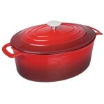 Grande cocotte ovale rouge en fonte vogue 6 l