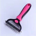 (grande taille rose rouge)1 pi�ce peigne � nouer pour animaux de compagnie, peigne � nouer double face ...