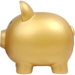 Grande tirelire cochon plastique dor�e, design anim�, id�ale pour adolescents gar�ons et filles